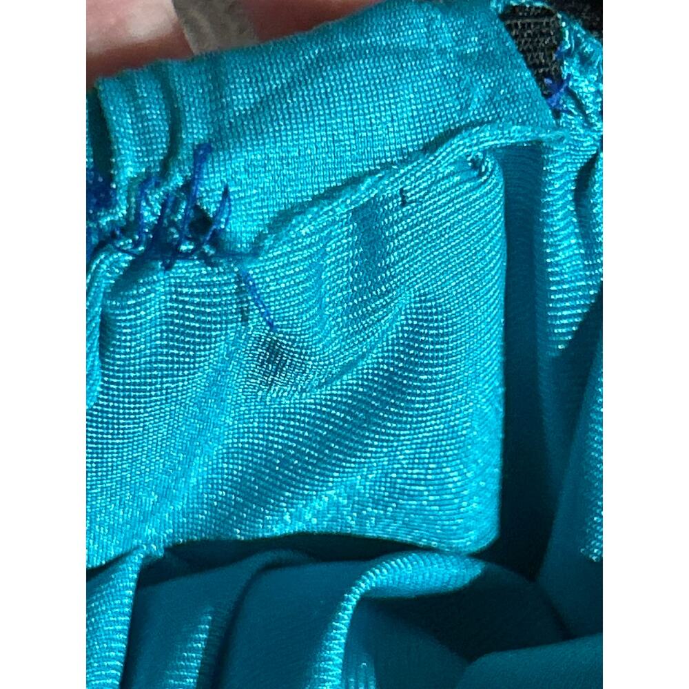 Vintage 80s 90s Black & Turquoise Sexy Nightie - Picture 9 of 10